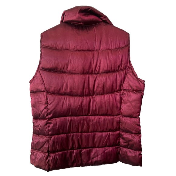 Liz Claiborne Sport Puffer Vest Size XL Full Zip Burgundy Red Gorpcore Outerwear - Picture 2 of 8